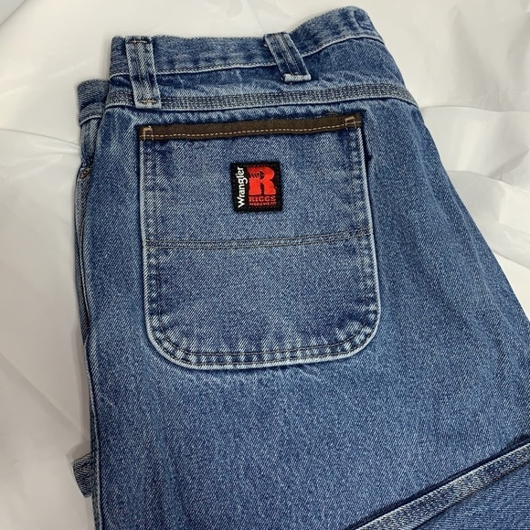 MEN’S Wrangler Riggs Workwear Blue Carpenter Jeans size 38 x 32 - Picture 2 of 10